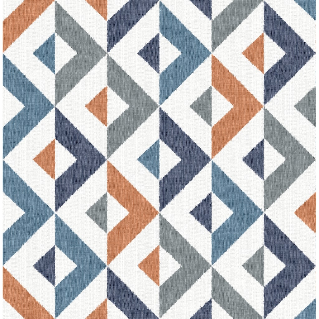 A-Street Prints Seesaw Multicolor Geometric Faux Linen Wallpaper