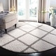 preview thumbnail 54 of 67, SAFAVIEH New York Shag Friedliese Trellis 1.2-inch Thick Rug 6'7" Round - Ivory/Grey - Round