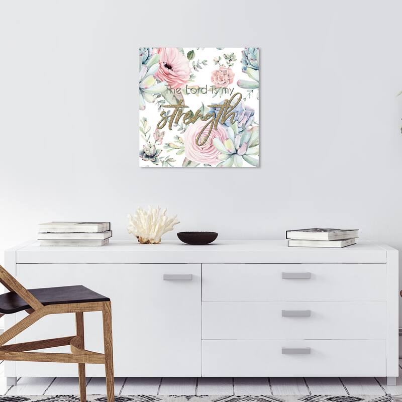 Wynwood Studio Canvas Floral and Botanical The Lord is White and Farmhouse Wall Art Canvas Print - 20 x 20