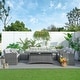 preview thumbnail 11 of 9, Abrihome 7-piece Patio Outdoor Wicker Sofa Set with Fire Pit Table Grey