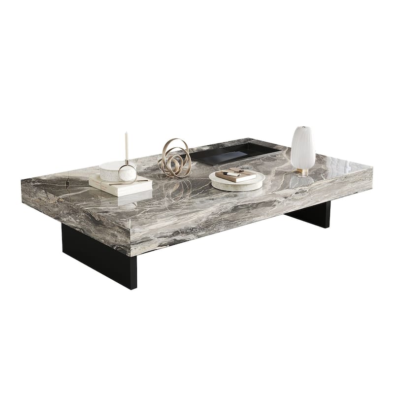 JASIWAY Light Luxury Sintered Stone Rectangle Coffee Table