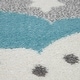 preview thumbnail 4 of 3, Kids Rug for Nursery with Cute Elephant and Cloud Motif in Grey
