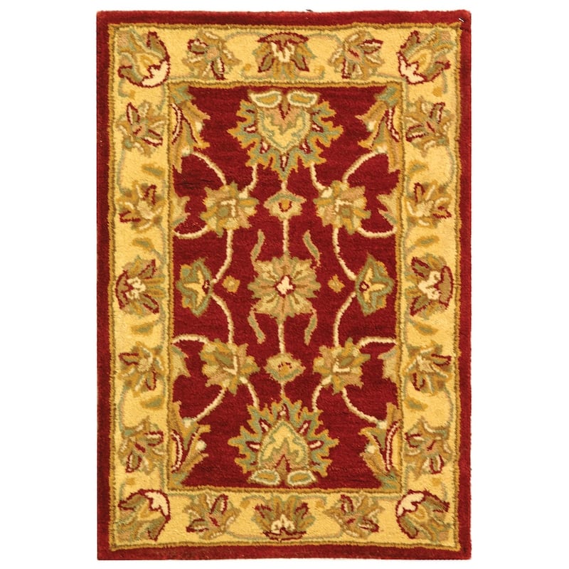 SAFAVIEH Handmade Heritage Kimono Traditional Oriental Wool Rug - 2' x 3' - Red/Gold