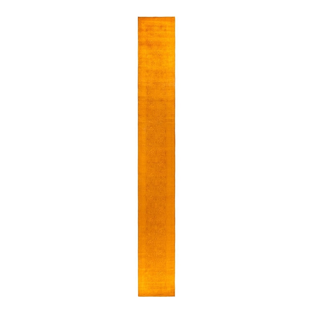 Fine Vibrance, One-of-a-Kind Hand-Knotted Runner Rug - Gold, 2' 7" x 20' 6" - 2' 7" x 20' 6"