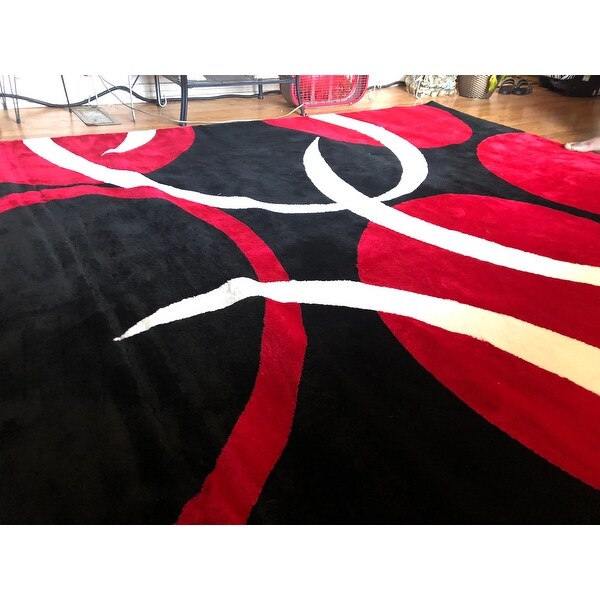 Persian Rugs Modern Trendz Red White Black Abstract Area Rug Persian Rugs Modern Trendz Red White Black Abstract Area Rug 7 10 X 6 On Free Shipping Today 12079218