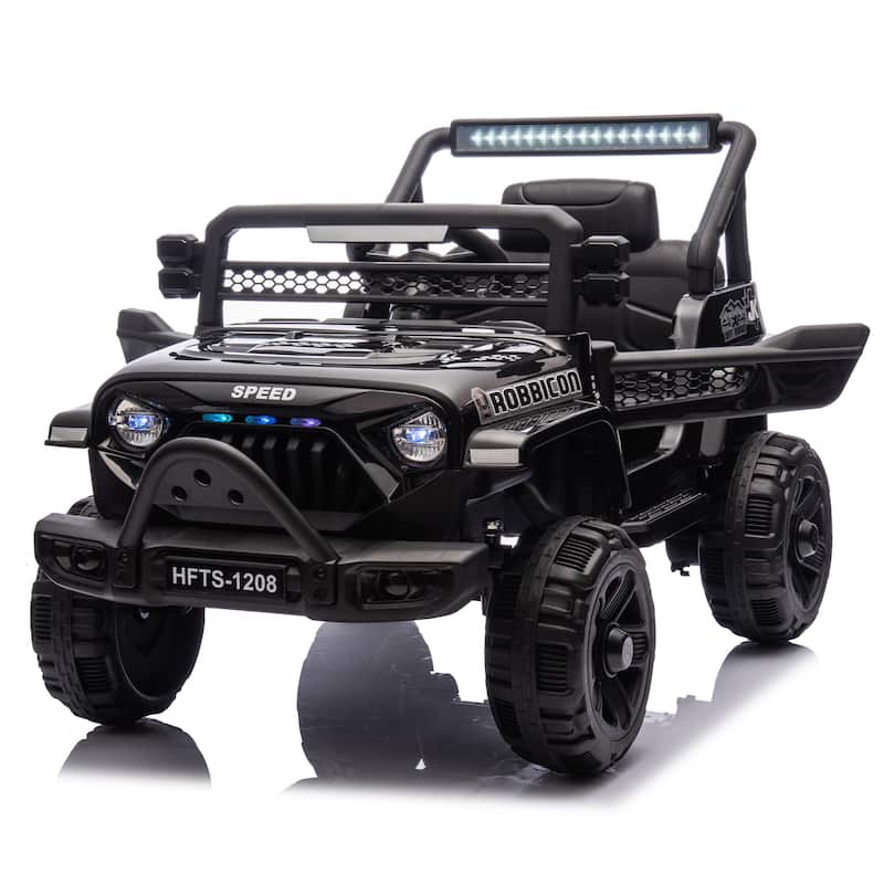 12V Kids Ride On Electric Truck Car W/Parents Control,2WD,4-wheel suspension,Adjustable volume,Microphone jack,Power display,LED