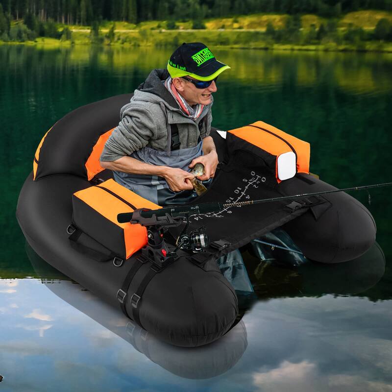 Costway Inflatable Float Tube with Adjustable Fishing Rod Holder Fish - See Details