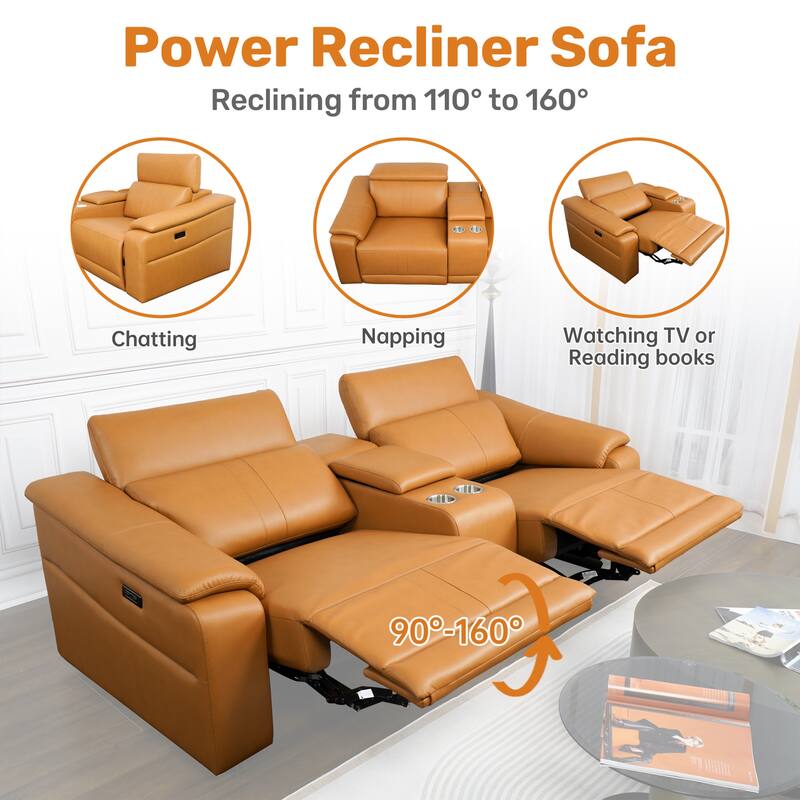 Power Recliner 3-Piece Loveseat Set with Storage Console