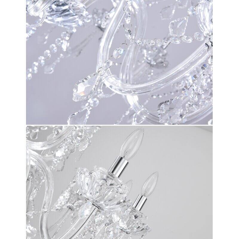 Maxax 12 - Light Candle Style Traditional Chandelier with Crystal Accents - MX17020-12-P