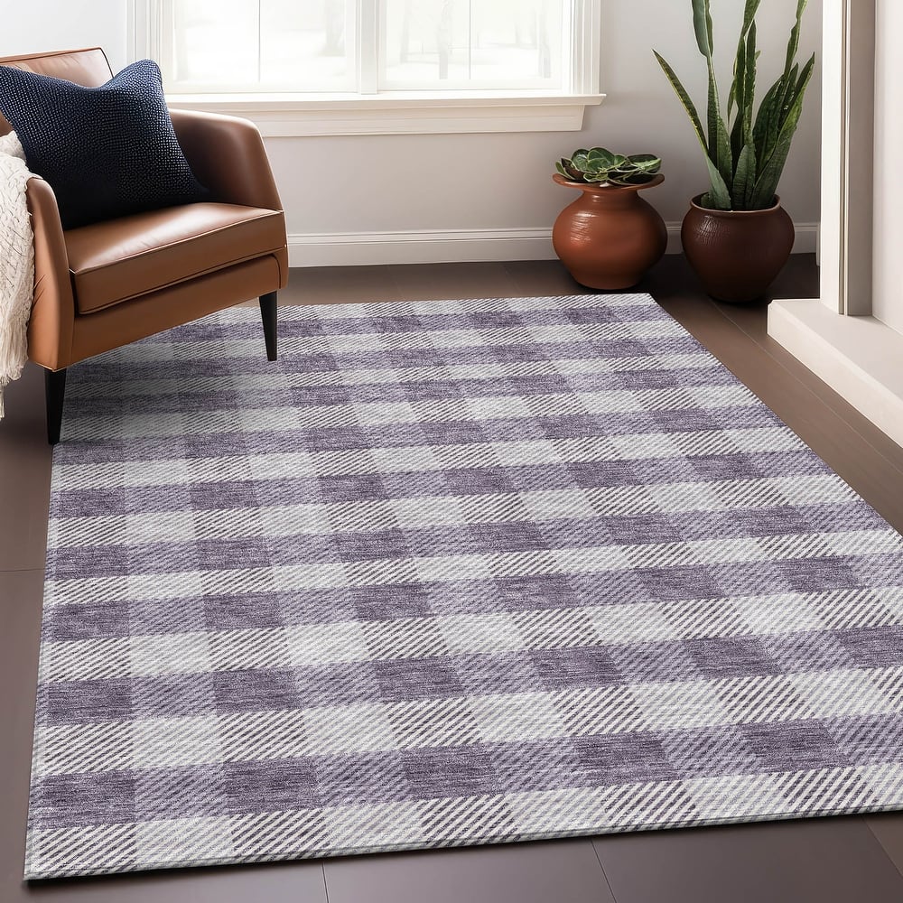 Premium Washable Super Soft Plaid Mayfield Rug