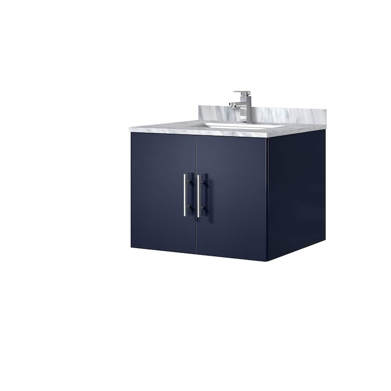 Geneva Bath Vanity Carrara Marble Top, Sink and Faucet