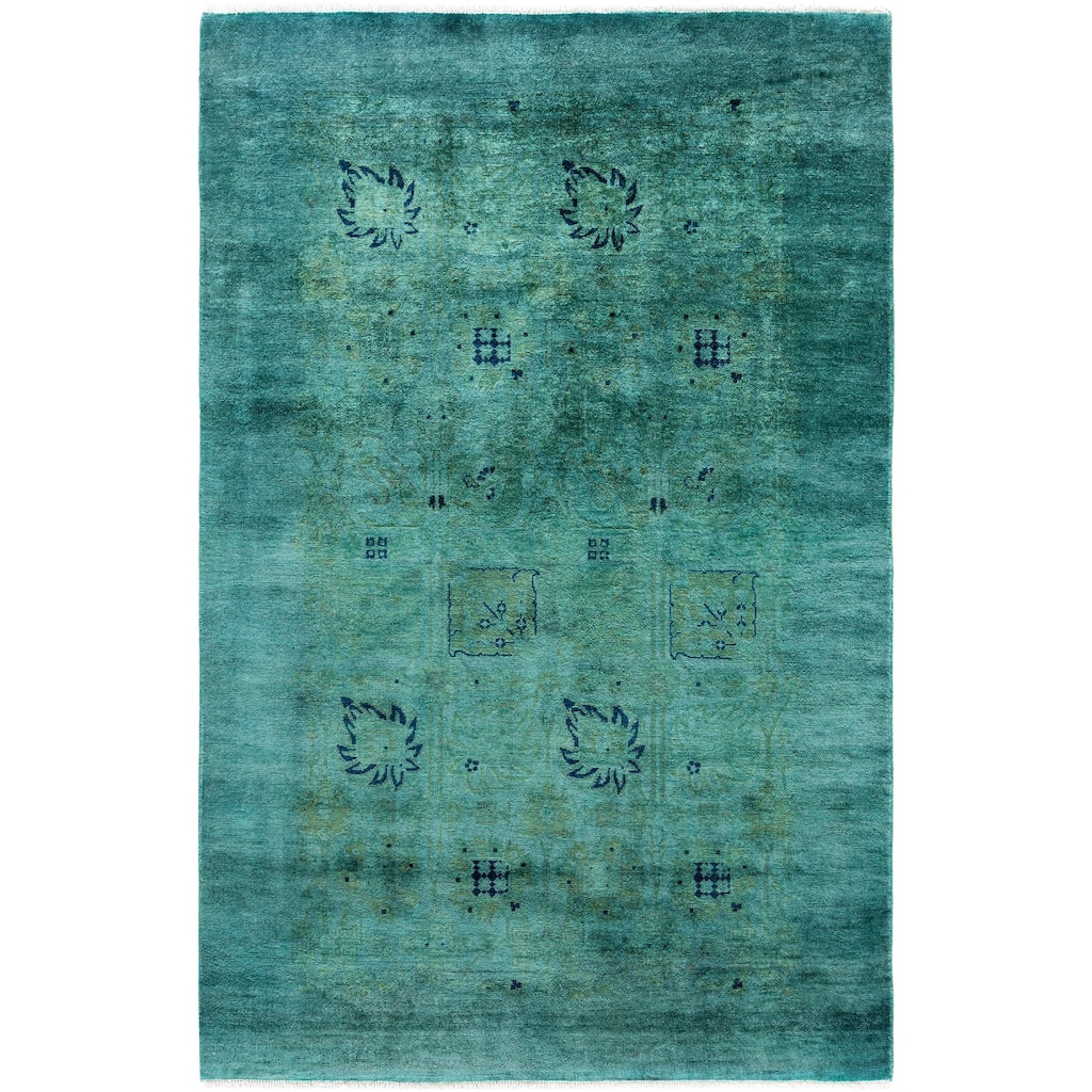 Overdyed One-of-a-Kind Hand-Knotted Area Rug - Green - 3' 10" x 5' 10"