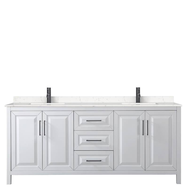 Daria 80 Inch Double Vanity, Cultured Marble Top