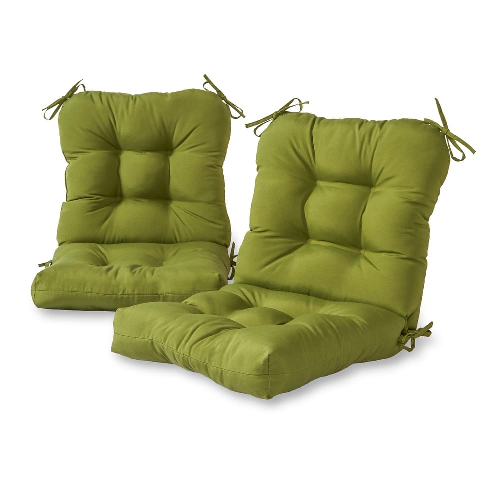 21 x 42-inch Solid Color Outdoor Seat/Back Chair Cushions (Set of 2) (Cushions Only)