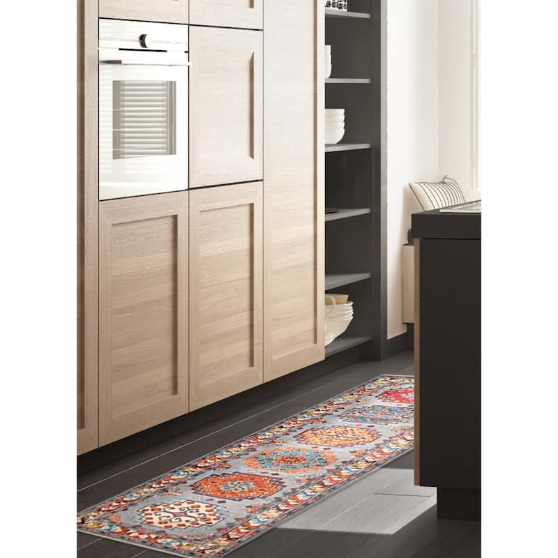 ECARPETGALLERY Hand-knotted Uzbek Ghazni Grey Wool Rug - 2'8 x 9'8