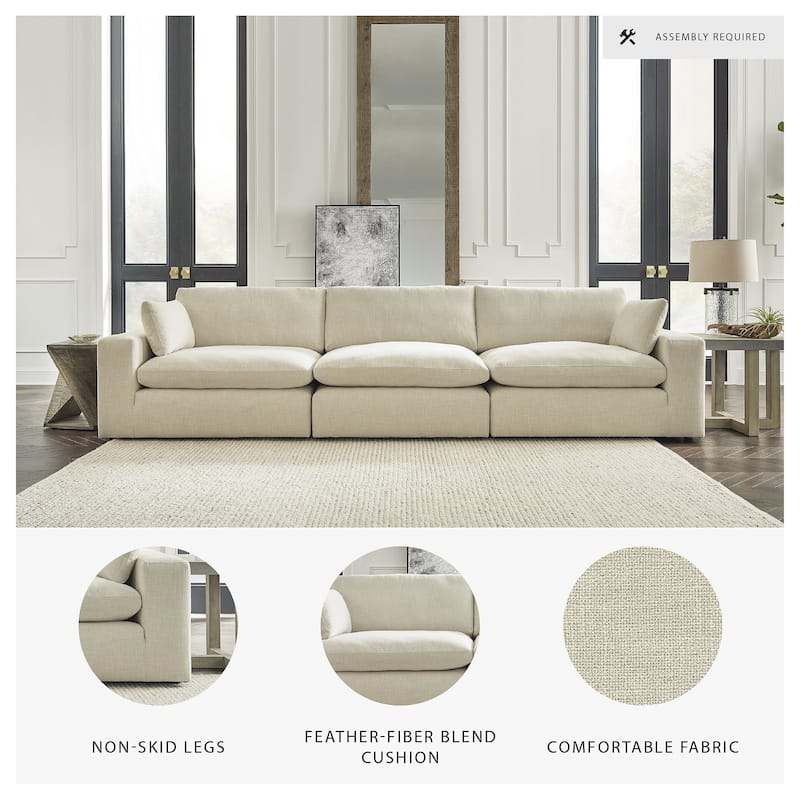 Signature Design by Ashley Elyza White 3-Piece Sectional Sofa - 144" W x 42" D x 36" H