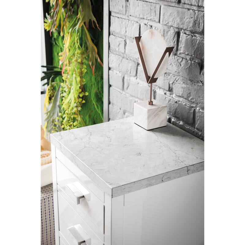 James Martin Vanities Addison 15" Base Cabinet w/ Drawers, Glossy White