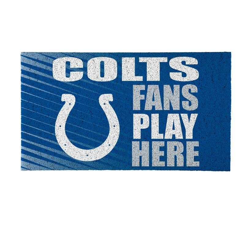 28 in. x 16 in. Indianapolis Colts "Fans Play Here" PVC Door Mat