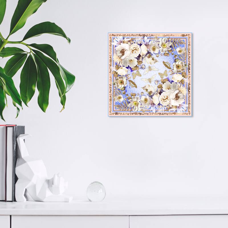 Wynwood Studio Canvas Fashion and Glam Garden Glamourous Blue and Modern & Contemporary Wall Art Canvas Print - 12 x 12