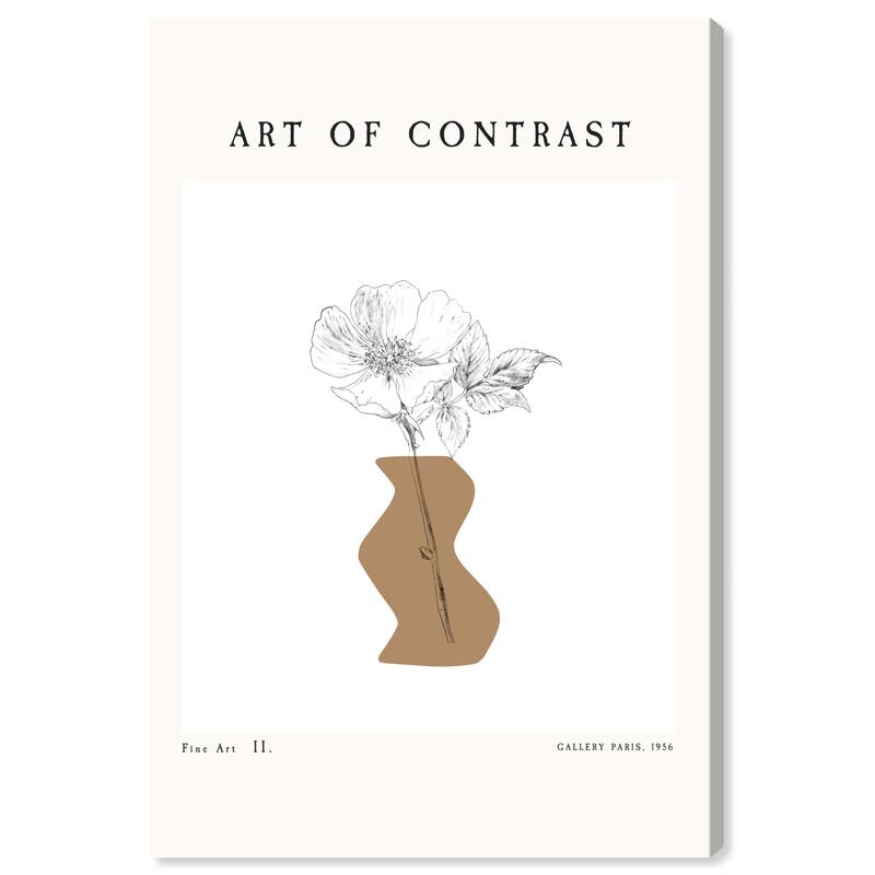 Wynwood Studio Canvas Floral and Botanical Floral Art of Contrast White and Modern & Contemporary Wall Art Canvas Print