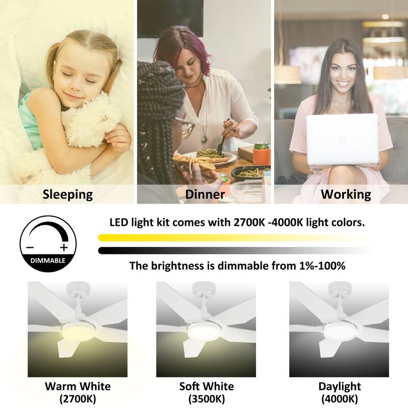 CARRO Boreas 52" Smart Ceiling Fan with Light and Remote-Downrod