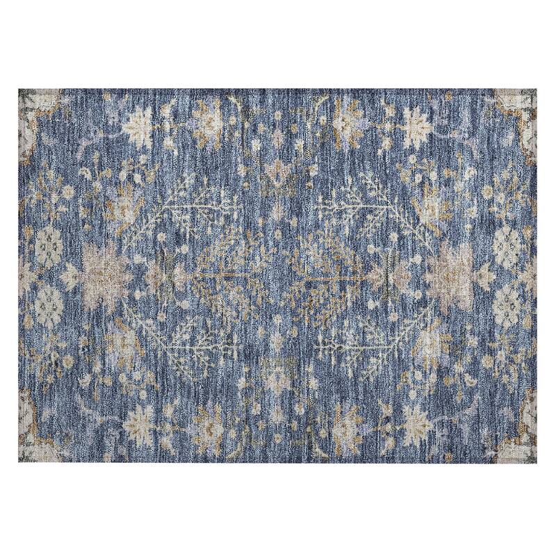 Machine Washable Indoor/ Outdoor Boho Traditional Chantille Rug