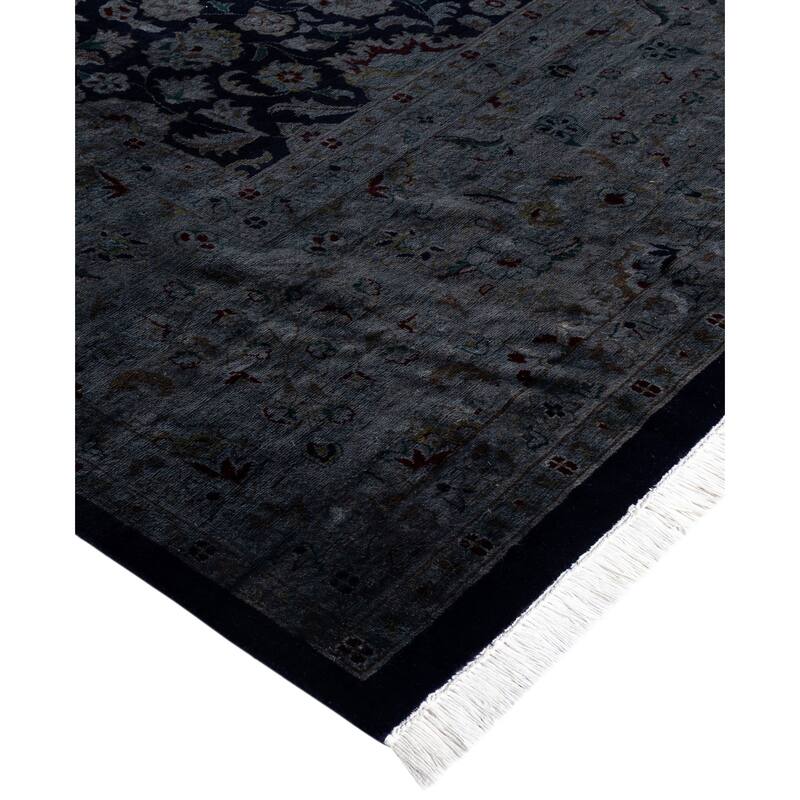 Overdyed One-of-a-Kind Hand-Knotted Area Rug - Navy - 8' 2" x 10' 5"