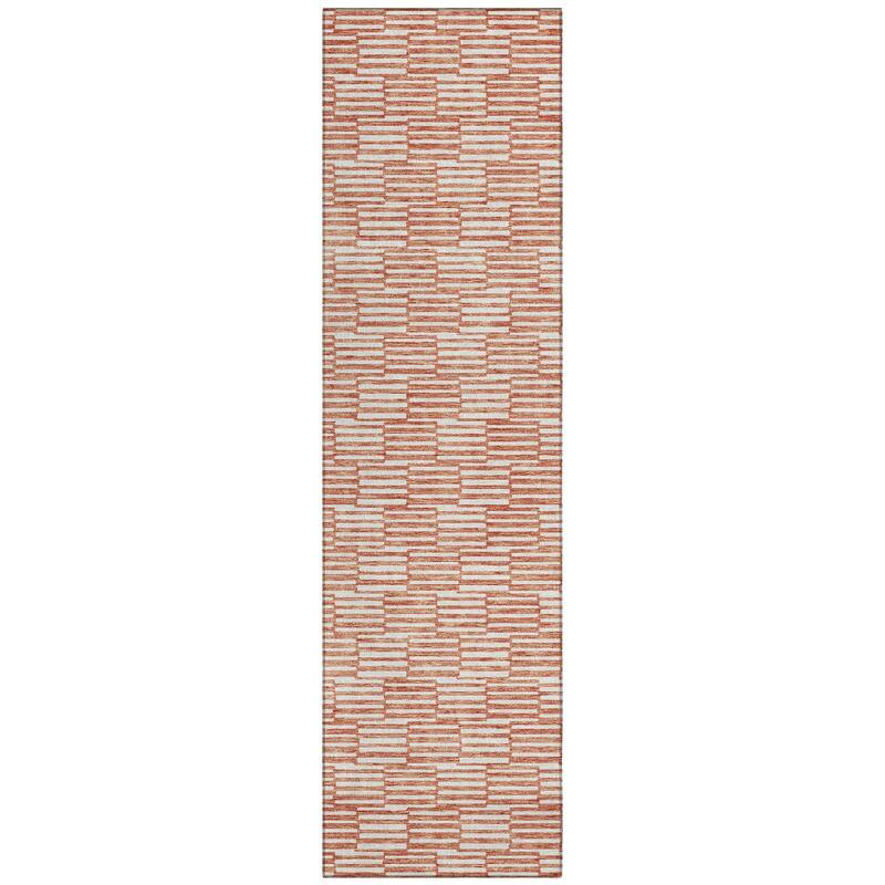 Machine Washable Indoor/ Outdoor Chantille Stripe Blocks Rug