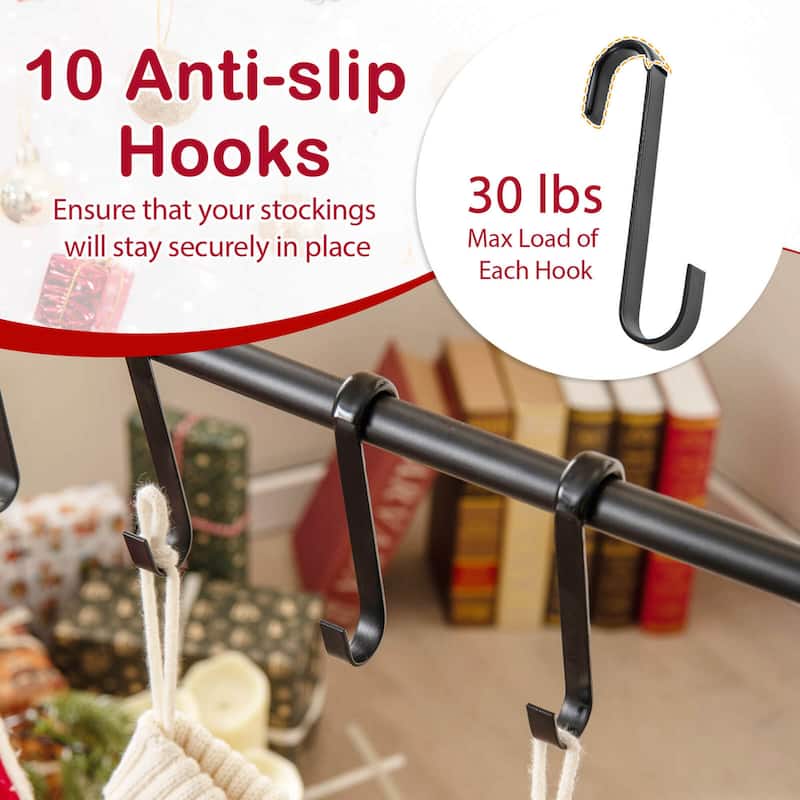 Costway 10-Hook Christmas Stocking Holder Stand on Wheels with 6 - See Details