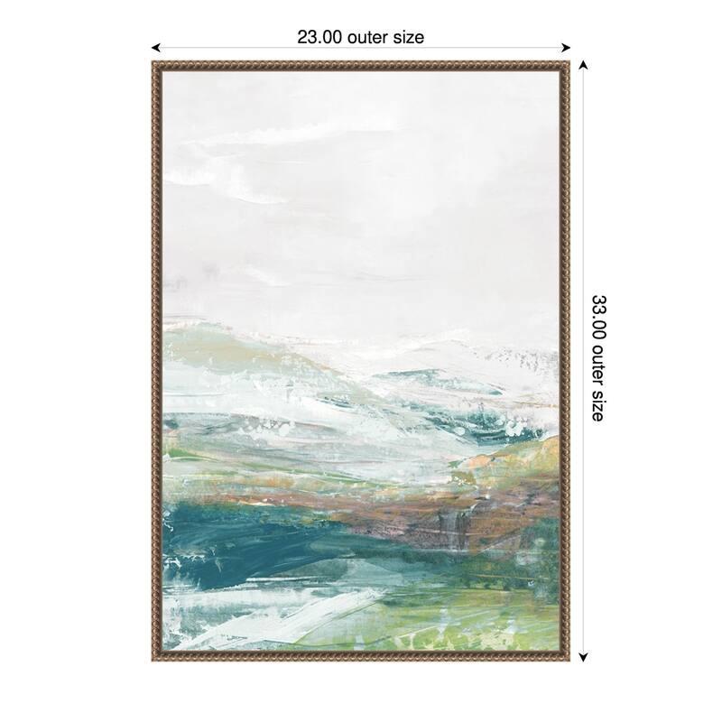 Verdant Vista No. 1 by Hannah Dawson Framed Canvas Wall Art Print - 23 x 33 in
