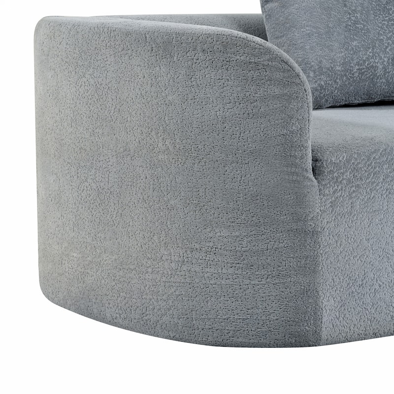 Roomfitters 116" Modern Curved 2-Piece Sectional Sofa with Chaise Lounge, Comfy Upholstery for Living Room