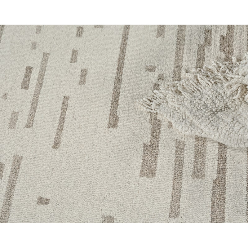 Exquisite Rugs Carmel Handmade Hand-tufted New Zealand Wool on Canvas Ivory/Beige Area Rug