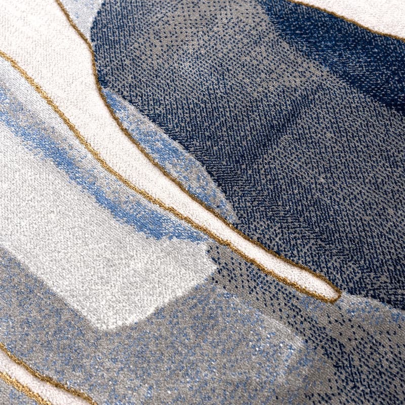 Abani Rugs Regal REG130A Blue Grey Asymmetric Circles Area Rug