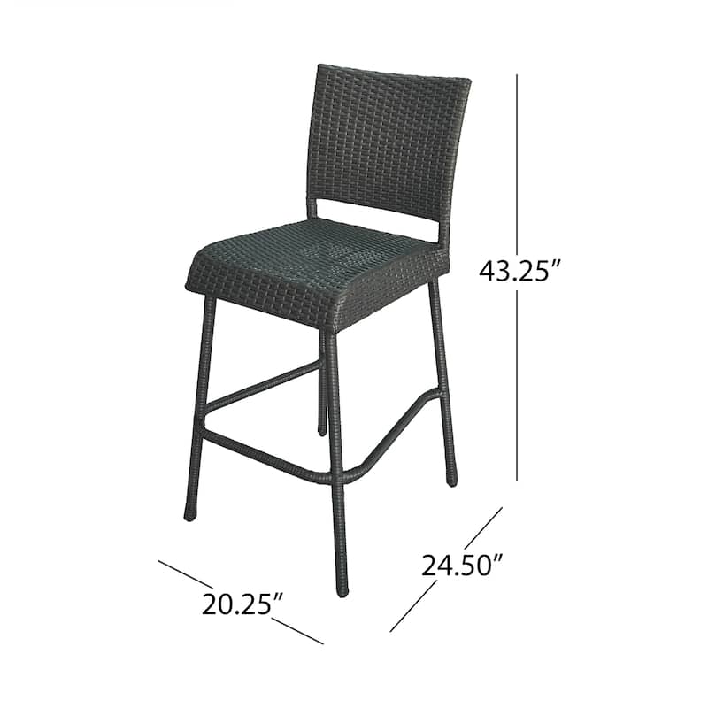 Doris Outdoor Wicker Barstool by Christopher Knight Home