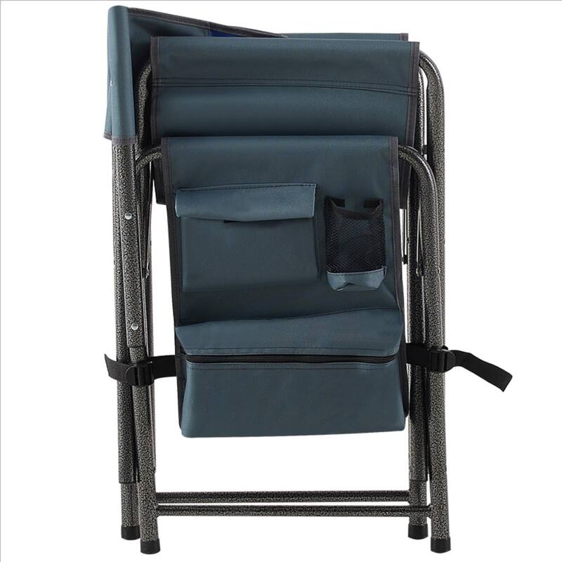 Padded Folding Outdoor Chair with Storage Pockets