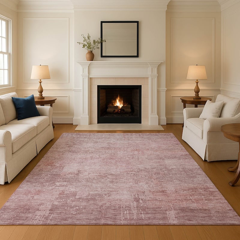 Premium Washable Super Soft Modern Abstract Mayfield Rug - Blush - 9' x 12'