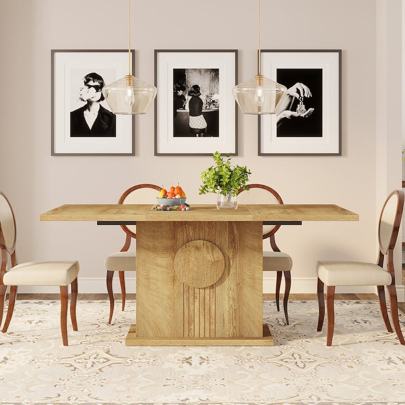 Wooden Dining Table, Kitchen Dinner Table, Dining/Living Room Accent Dinner Table Family Gathering Table