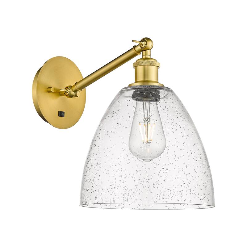 Innovations Lighting Endless Possibilities Ballston - Bristol - 1 Light 9" Adjustable Sconce - Arm Adjusts Up and Down - Satin Gold/Seedy