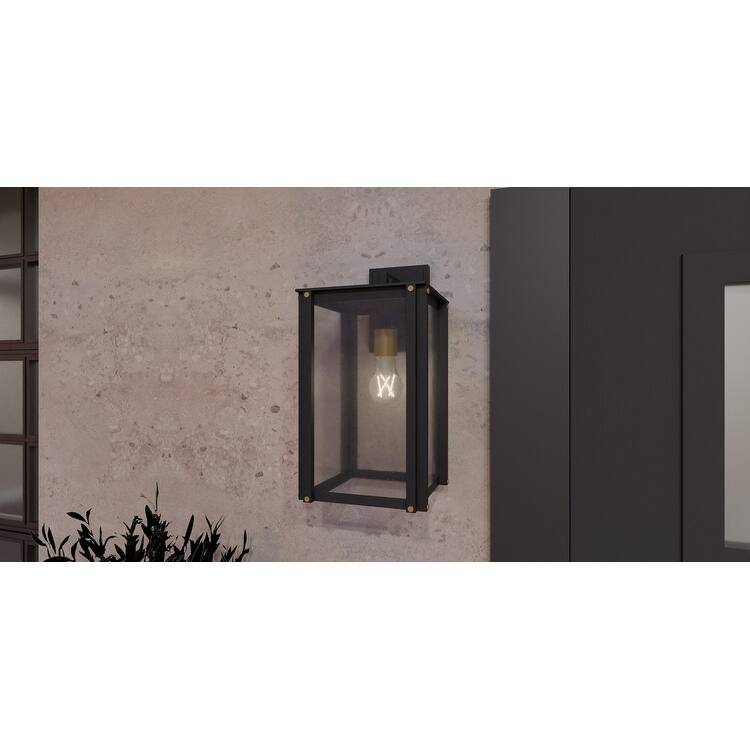 Matte Black One Light Outdoor Wall Mount from the Robbins Collection