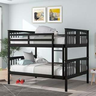 Merax Full over Full Bunk Bed with Ladder - Bed Bath & Beyond - 34442961