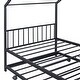 preview thumbnail 27 of 82, Twin/Full Size Metal House Bed with Twin Size Trundle, Playhouse Bed Montessori Bed House Platform Bed with Roof Frame for Kids