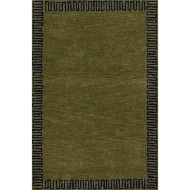 Nuloom Renata Fleuron Bordered Wool Rug - 7' 6" x 9' 6" - Green - Rectangle