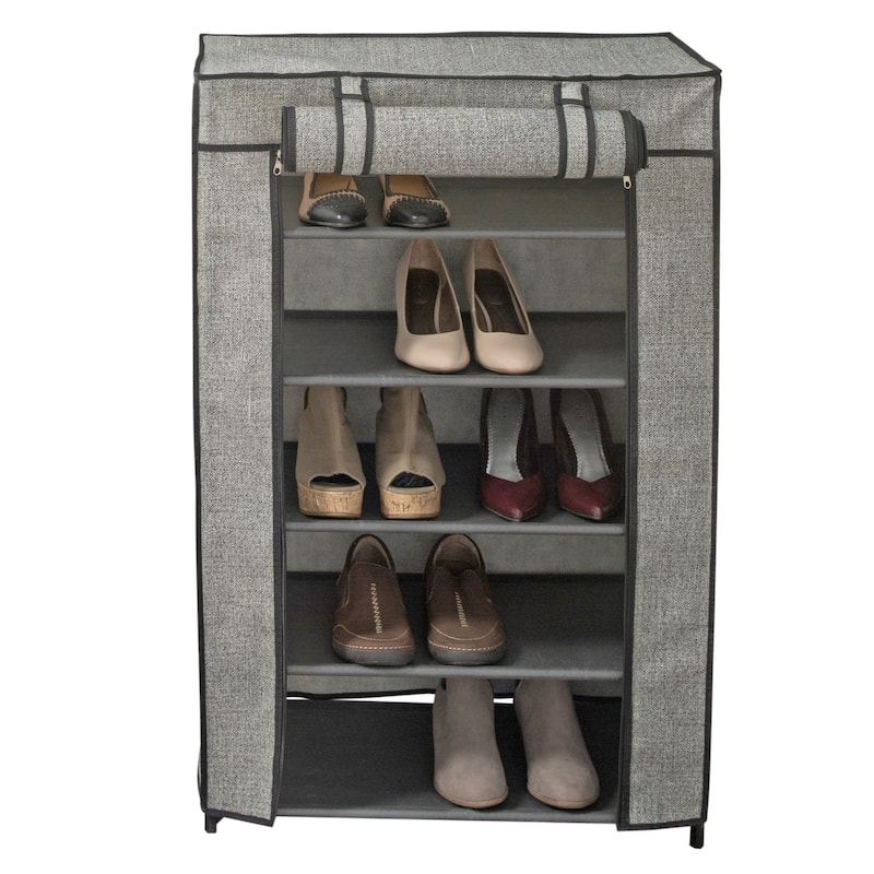 Simplify 5 Tier Shoe Organizer with Cover - 24" wide
