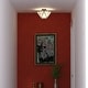 preview thumbnail 7 of 10, Burnett 2-Light Mid-Century Modern Semi Flush Mount Lighting Ceiling Fixture, White Tiffany Glass Shade for Entryway