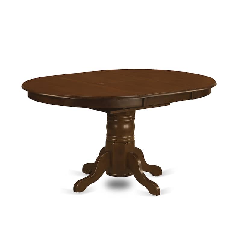 East West Furniture 5 Piece Kitchen Table Set-an Oval Dining Table and 4 Dining Room Chairs, Espresso (Seat Options)