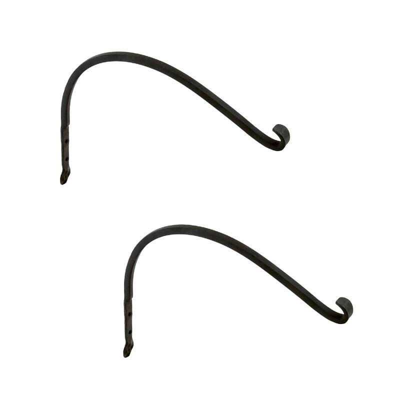 Achla Designs Set of 2 Flower Design Arc Brackets, 15 Inch Long, Black Powder Coat Finish