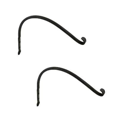 Achla Designs Set of 2 Flower Design Arc Brackets, 15 Inch Long, Black Powder Coat Finish