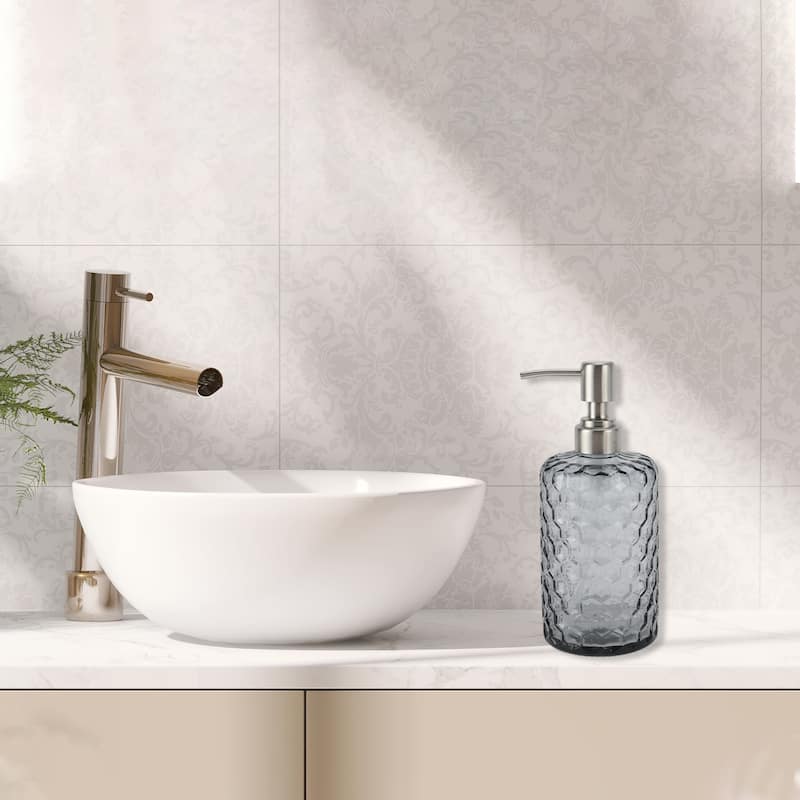 Simple Cylindrical Soap Pump Dispenser for Bath 500ml 1 Pcs - Gray Silver Tone