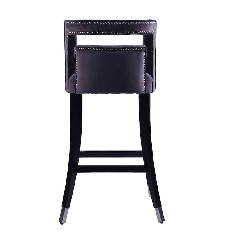 Velvet Barstool with Nailheads,2 pcs Set