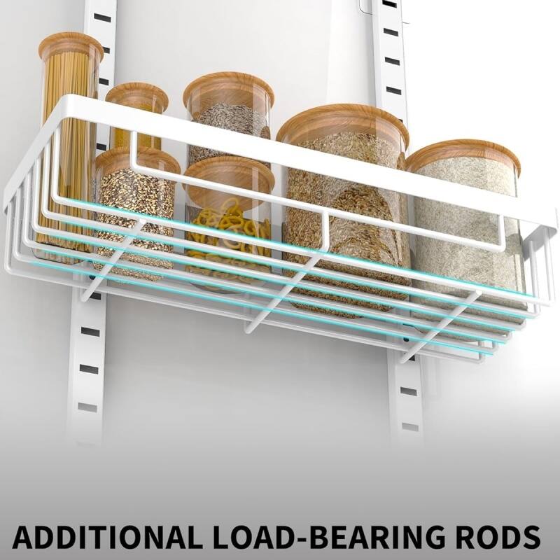 6 Tier Over the Door Food Storage Cabinet Organizer Black Hanging Kitchen Basket - 5.1"D x 15.3"W x 59"H